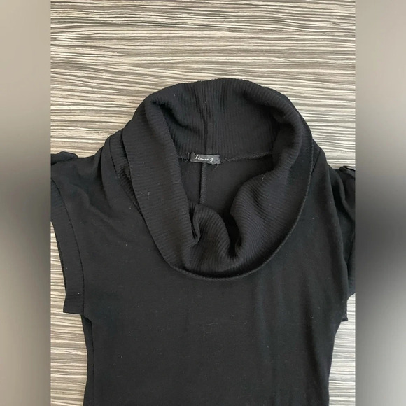 Chic Timing Brand Cowl Neck Black T-Shirt XS/S - Picture 3 of 5